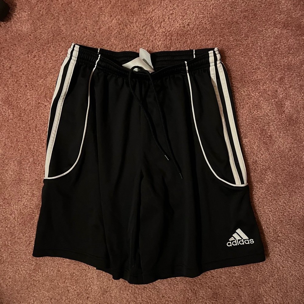 Adidas Black Shorts with White Accents